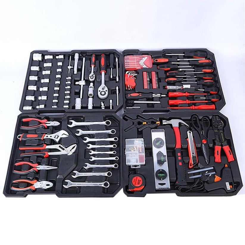 Kit d'outils pratiques en aluminium, valise Portable, combinaison de matériel, pour la réparation automobile, la Maintenance et déplacements, 187 pièces