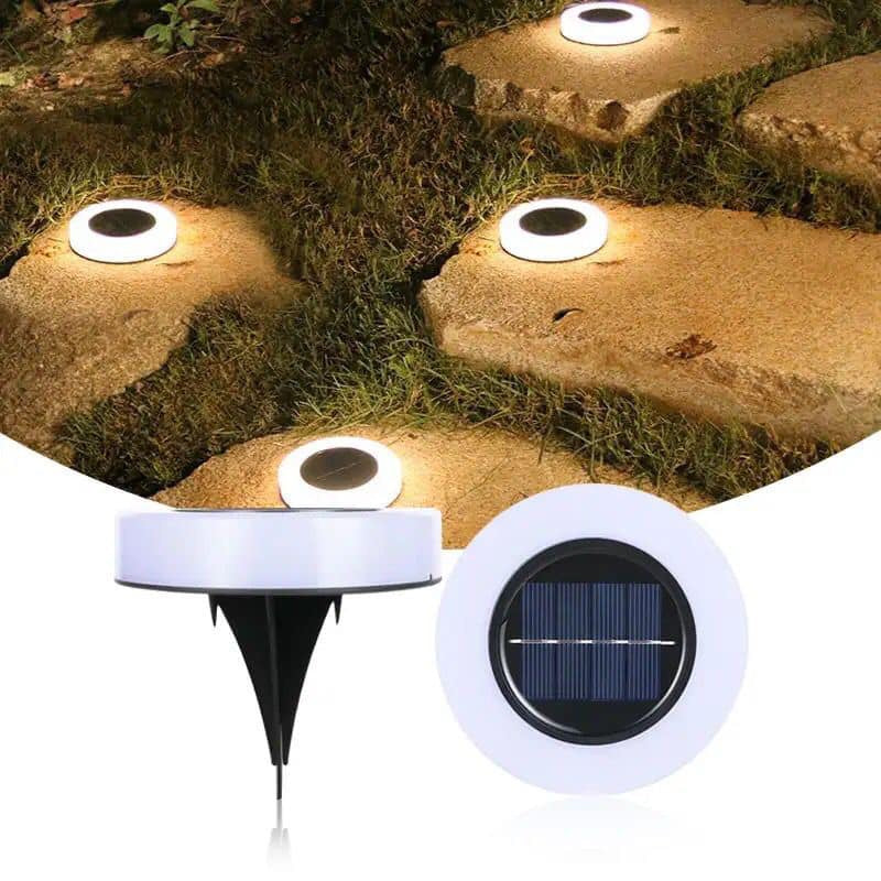 4 LED disque sol jardin solaire alimenté chemin jardin lampe étanche extérieur sol lumière souterraine lumière pour paysage.