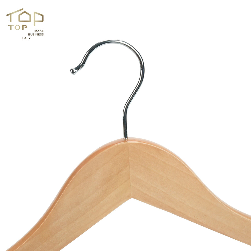 12 Cintres en bois avec pinces pour pantalons antirouille, lot de 12