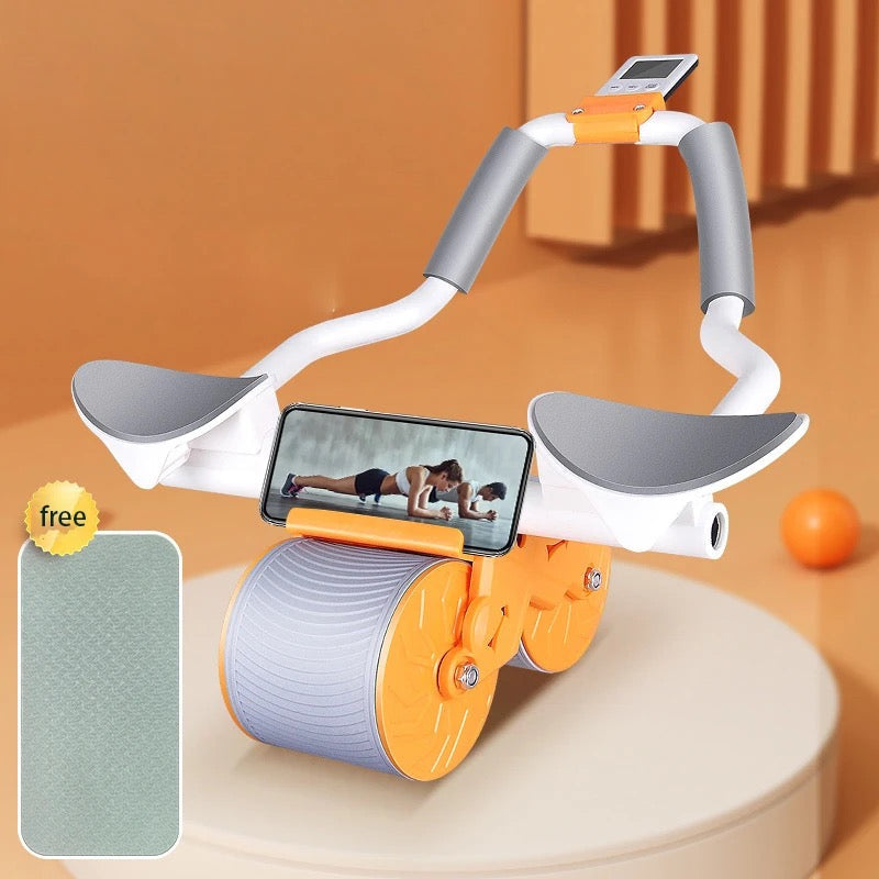 Équipement de fitness portable à domicile- Entraîneur de rouleaux abdominaux ABS avec rebond automatique Coude Plank Support Workouts Développement musculaire