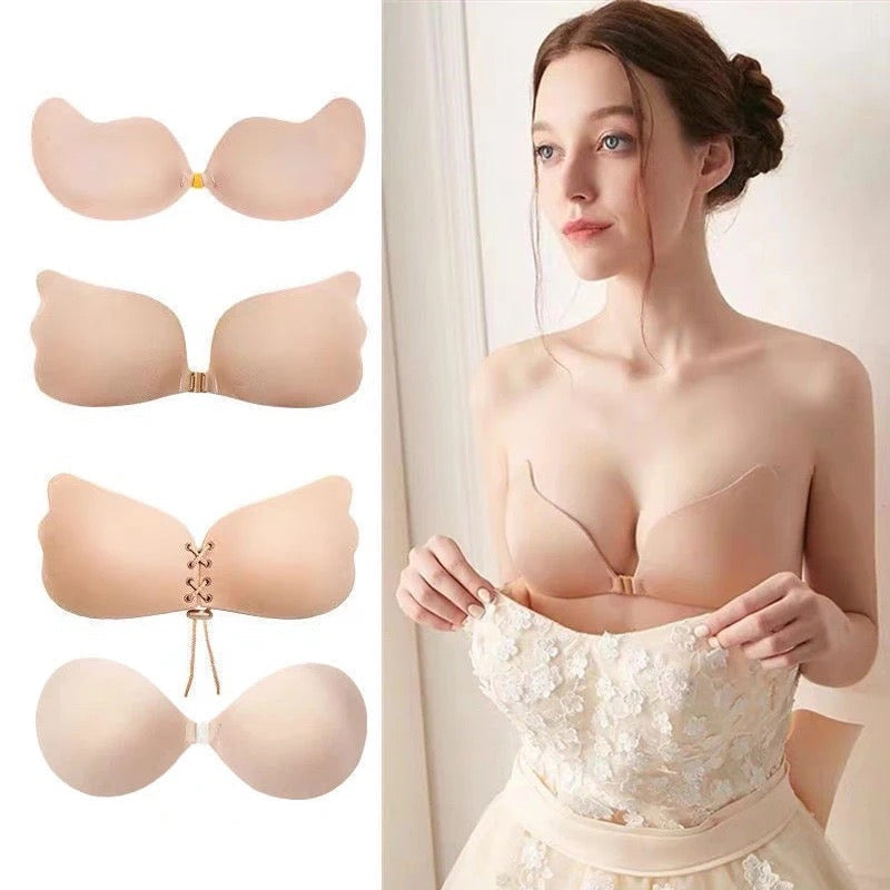 Soutien-gorge en silicone auto-adhésif à cordon de serrage avec bon emballage
