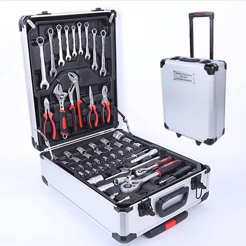 Kit d'outils pratiques en aluminium, valise Portable, combinaison de matériel, pour la réparation automobile, la Maintenance et déplacements, 187 pièces