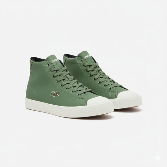 LACOSTE GRIPSHOT EN CUIR DE COULEUR OLIVE