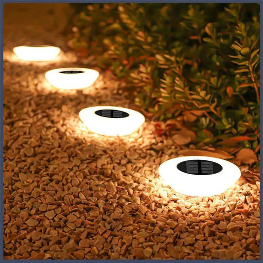 4 LED disque sol jardin solaire alimenté chemin jardin lampe étanche extérieur sol lumière souterraine lumière pour paysage.