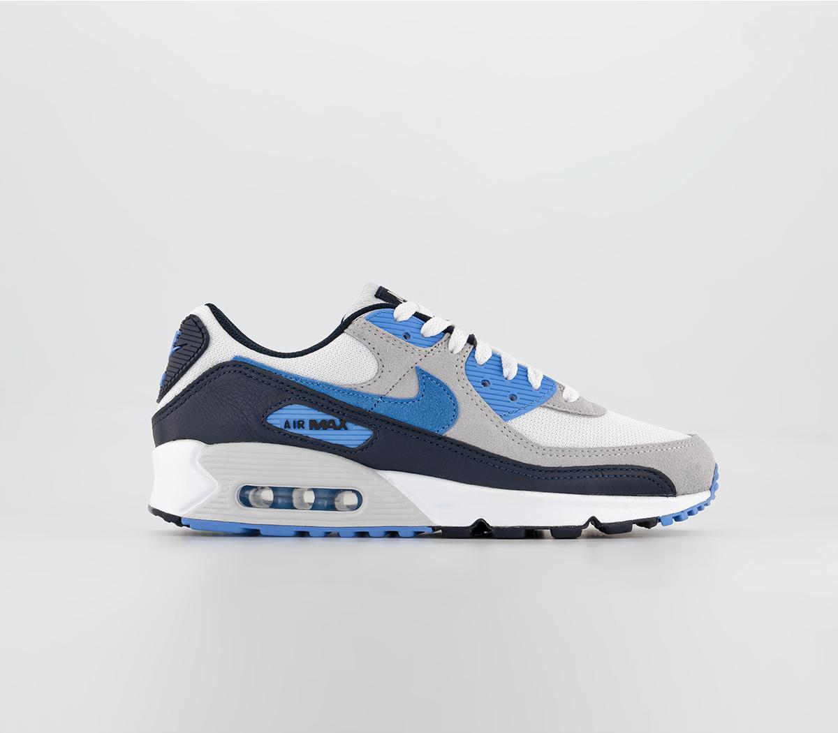 Air Max 90 Trainers
White University Blue Pure Platinum