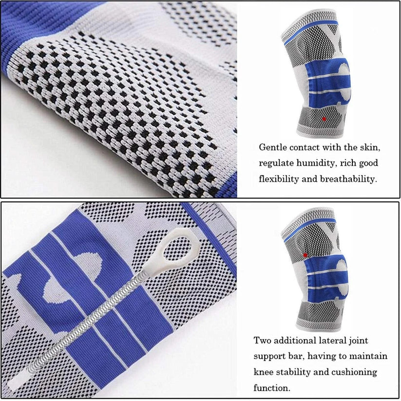 Genouillère de soutien du genou, manchon de compression avec stabilisateurs latéraux pour la déchirure du ménisque et l'arthrite.